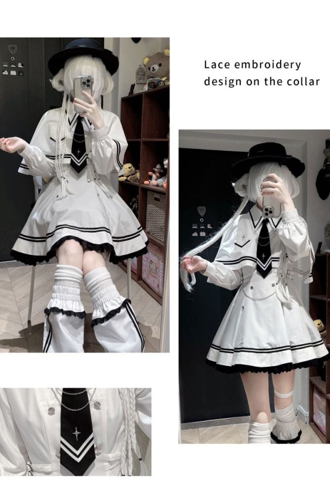 Yoshiki ~Starlight Command~ Sailor Uniform Plus Size Jirai Kei Dress