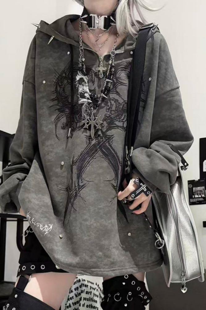 Tricuspid C ~Binding Specimen~ Jirai Kei Cotton Hoodie