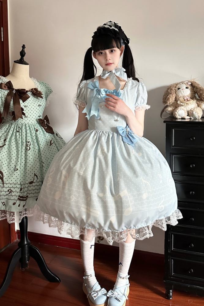 True Color ~Musical Notes~ Sweet Lolita Prints OP 6 Colors