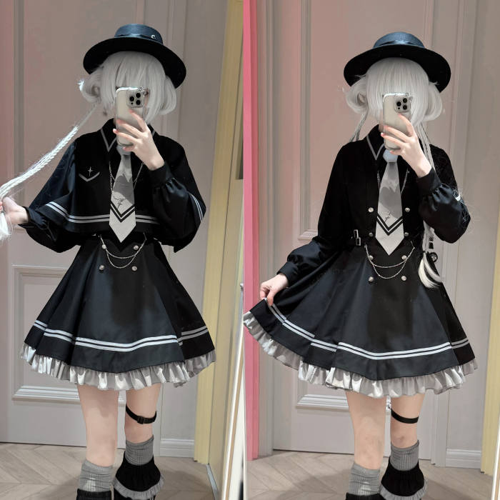 Yoshiki ~Starlight Command~ Sailor Uniform Plus Size Jirai Kei Dress