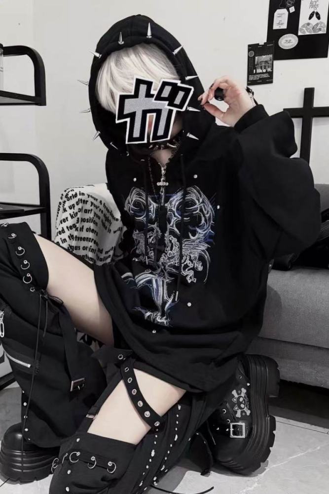 Tricuspid C ~Binding Specimen~ Jirai Kei Cotton Hoodie