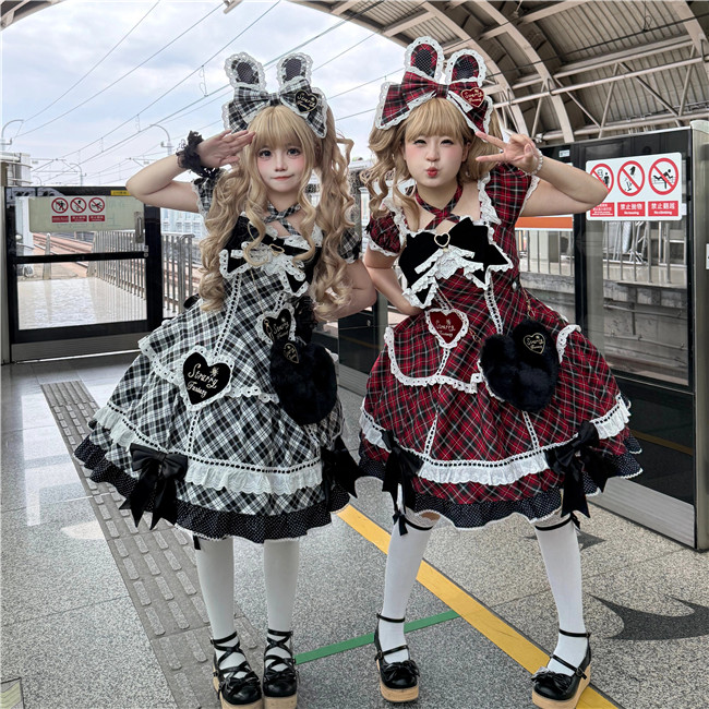 Shibuya Candy Velvet Cake Classic Lolita Dress and Headdress
