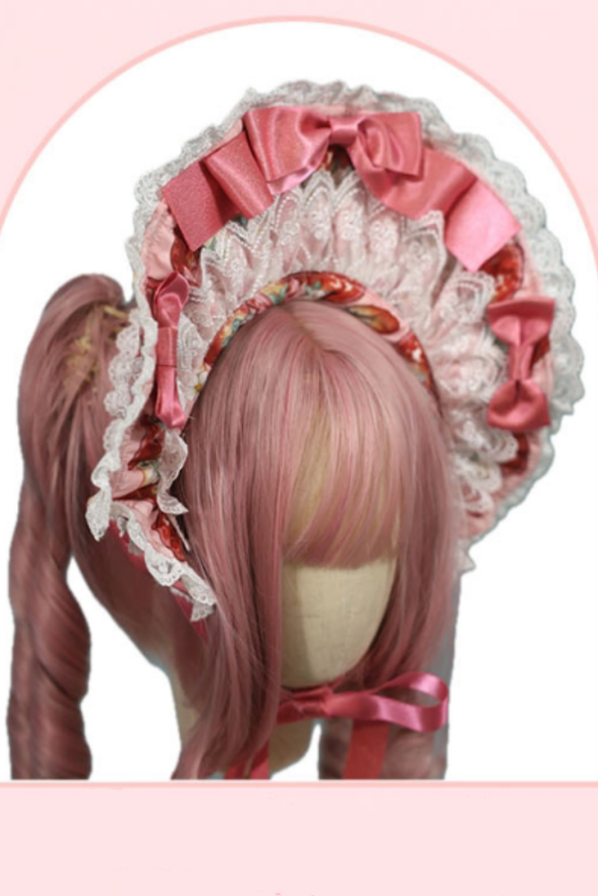 Antique Doll ~Strawberry Cream Bouquet~ Lolita Headbow and Bonnet