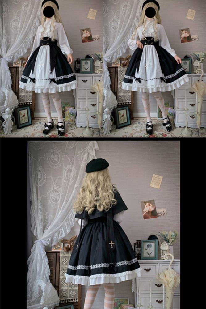 Castle Too Holy College Lolita Skirt, Blouse, Pants and Cape