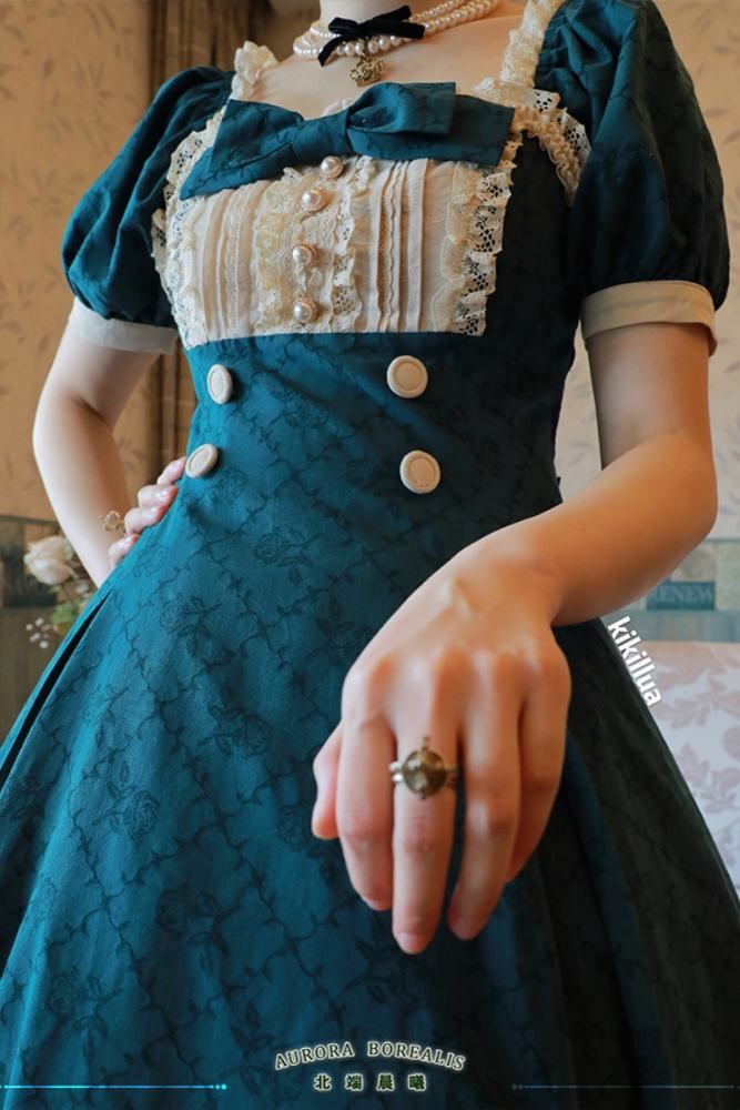 Rose Waltz by Aurora Borealis Lolita Short Sleeves OP