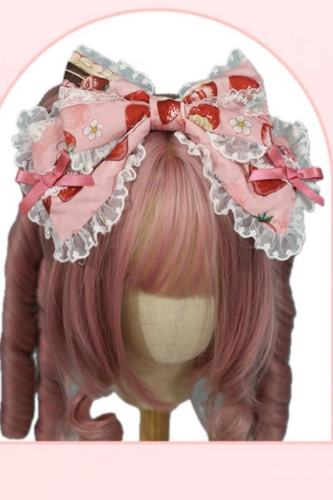 Antique Doll ~Strawberry Cream Bouquet~ Lolita Headbow and Bonnet
