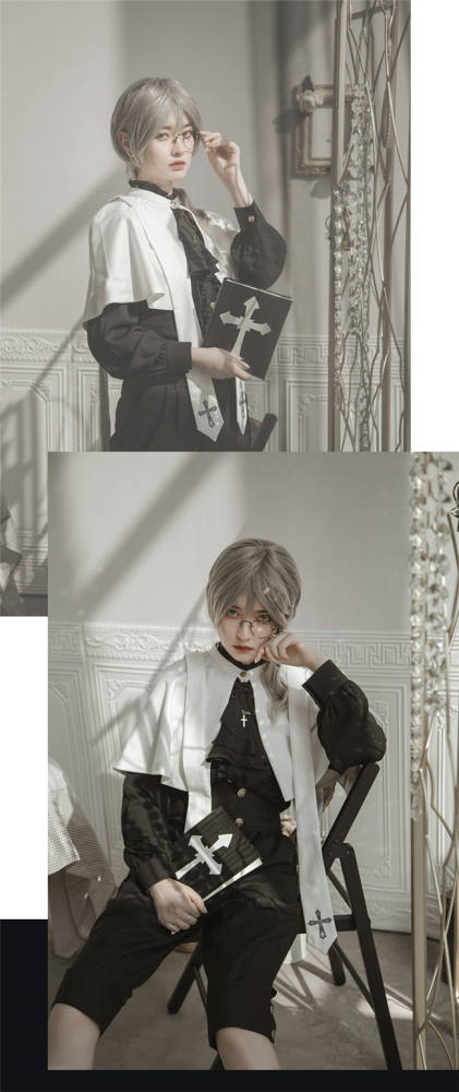 Castle Too Holy College Lolita Skirt, Blouse, Pants and Cape