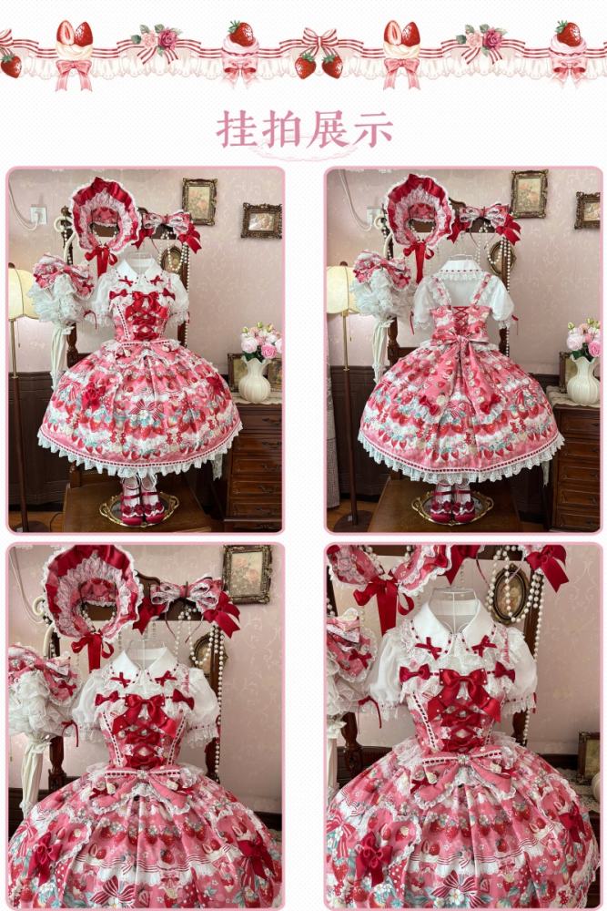 Antique Doll ~Strawberry Cream Bouquet~ Lolita JSK and Blouse
