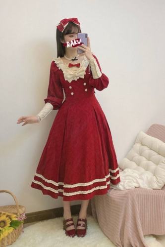 Rose Waltz by Aurora Borealis Elegant Lolita Long Sleeves OP - Ready Made
