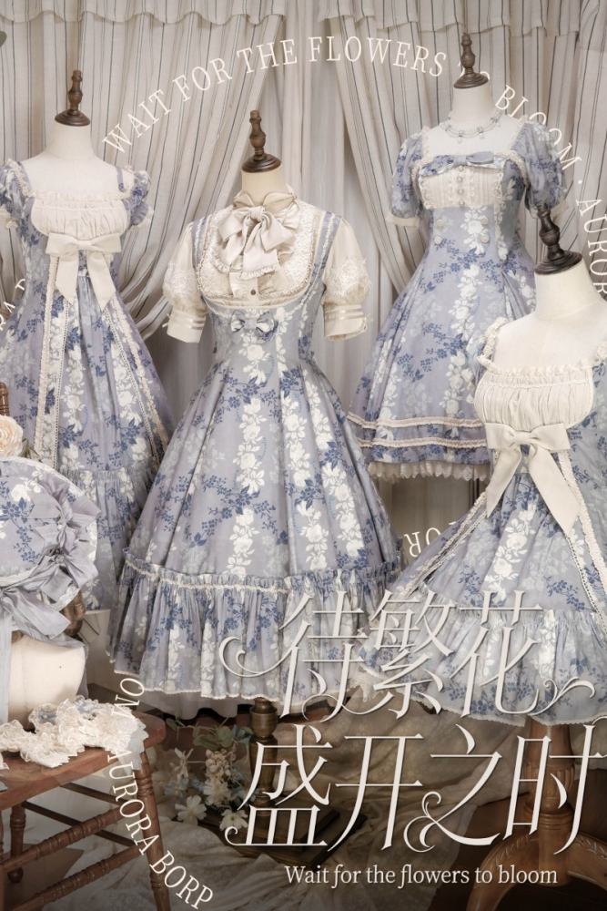 Aurora Borealis ~Wait for the Flowers to Bloom~ Printed Lolita OP and JSK
