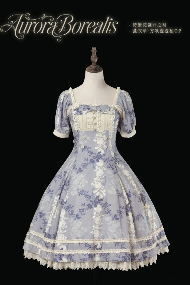 Aurora Borealis ~Wait for the Flowers to Bloom~ Printed Lolita OP and JSK