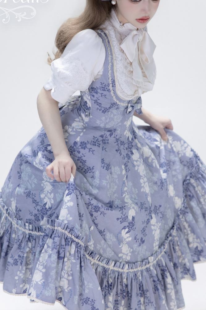 Aurora Borealis ~Wait for the Flowers to Bloom~ Printed Lolita OP and JSK