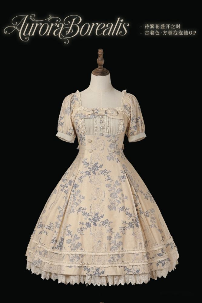 Aurora Borealis ~Wait for the Flowers to Bloom~ Printed Lolita OP and JSK