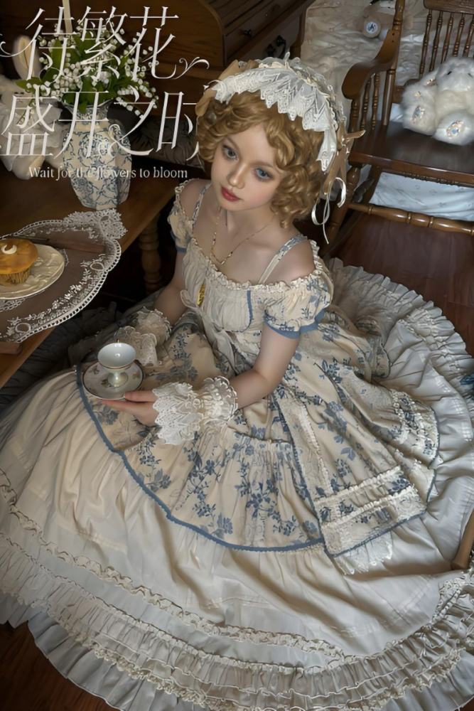 Aurora Borealis ~Wait for the Flowers to Bloom~ Printed Lolita OP and JSK