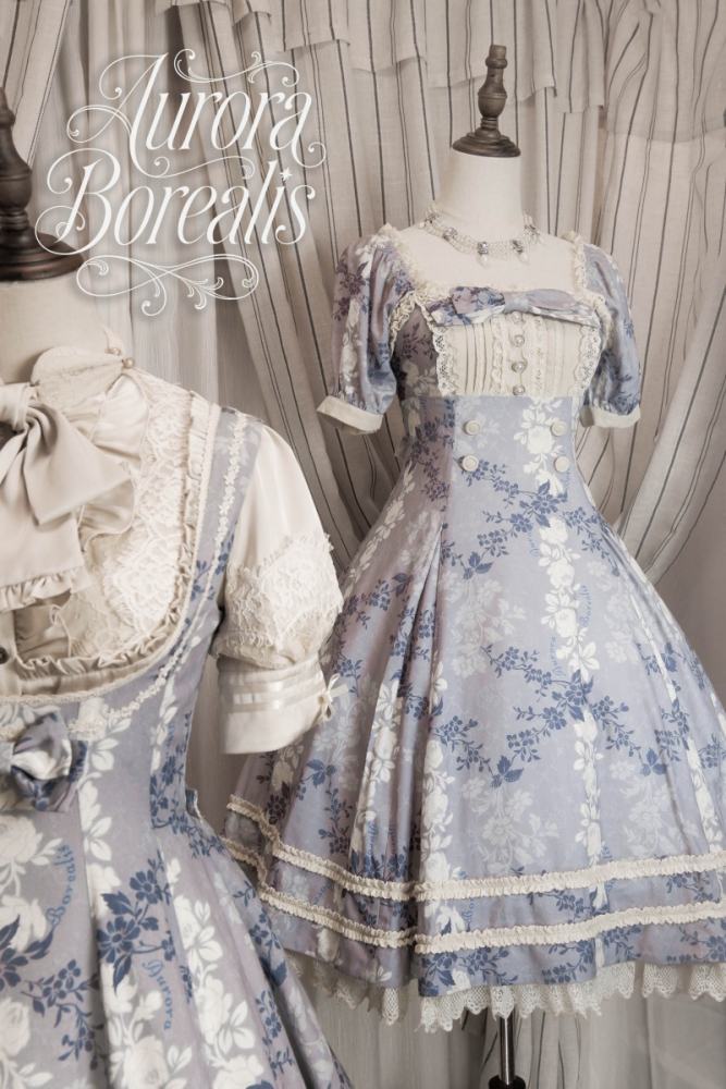Aurora Borealis ~Wait for the Flowers to Bloom~ Printed Lolita OP and JSK