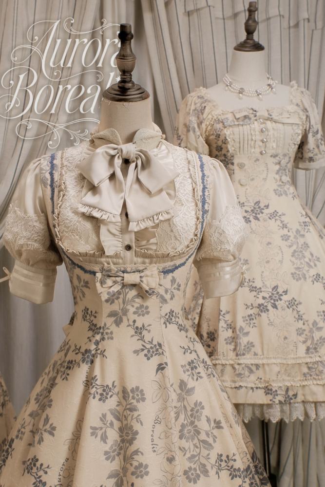 Aurora Borealis ~Wait for the Flowers to Bloom~ Printed Lolita OP and JSK