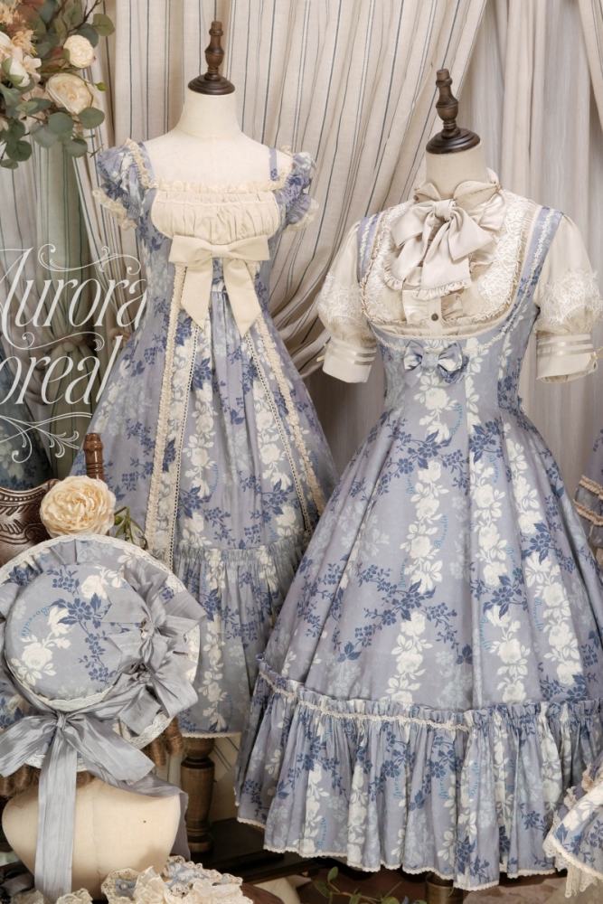 Aurora Borealis ~Wait for the Flowers to Bloom~ Printed Lolita OP and JSK