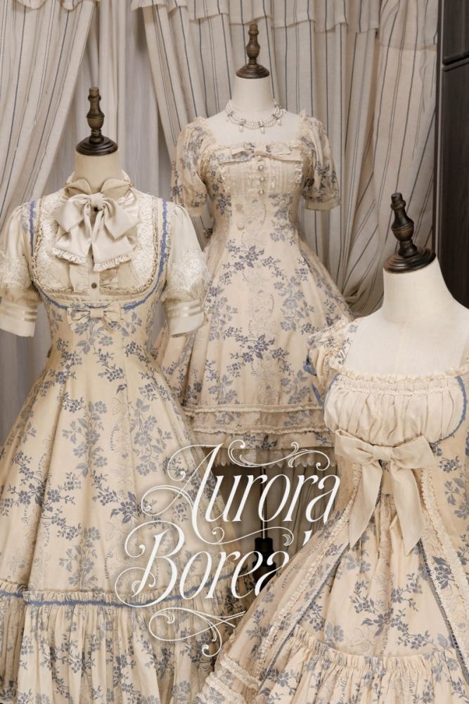 Aurora Borealis ~Wait for the Flowers to Bloom~ Printed Lolita OP and JSK