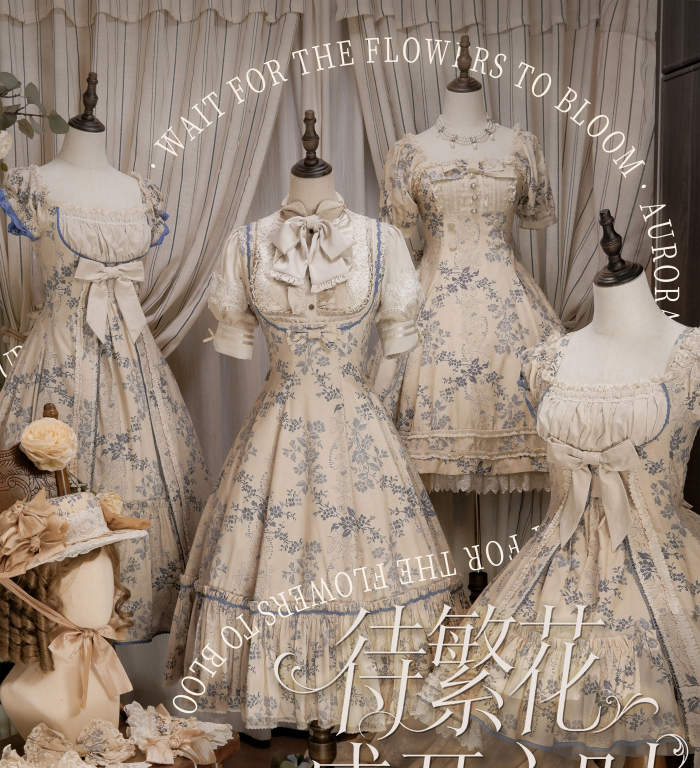 Aurora Borealis ~Wait for the Flowers to Bloom~ Printed Lolita OP and JSK