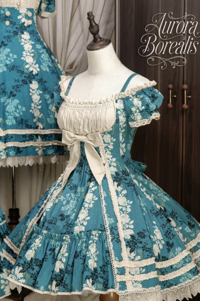 Aurora Borealis ~Wait for the Flowers to Bloom~ Printed Lolita OP and JSK