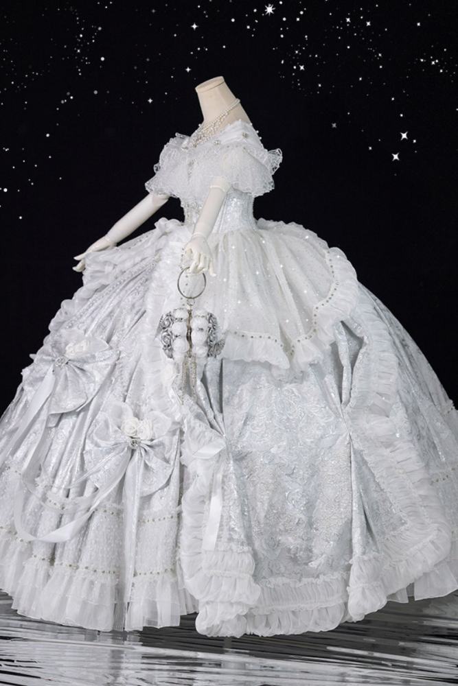 (BFM) Moonlit Rose Gorgeous Wedding Formal Dress Custom-Tailor