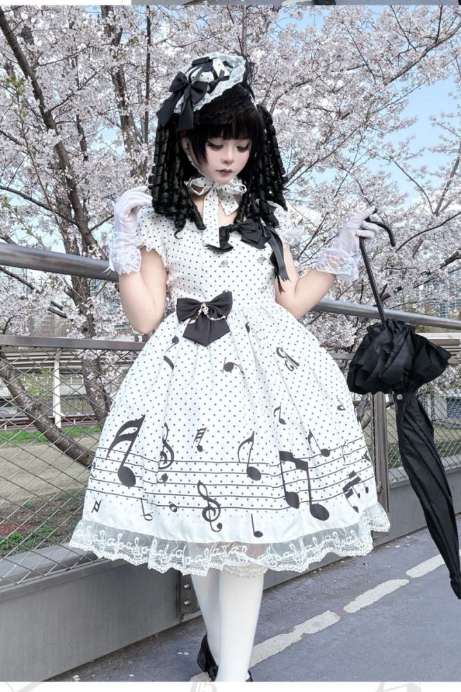 True Color ~Musical Notes~ Sweet Lolita Prints OP 6 Colors