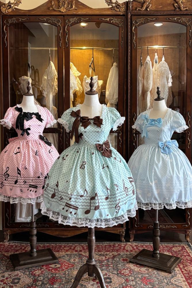 True Color ~Musical Notes~ Sweet Lolita Prints OP 6 Colors