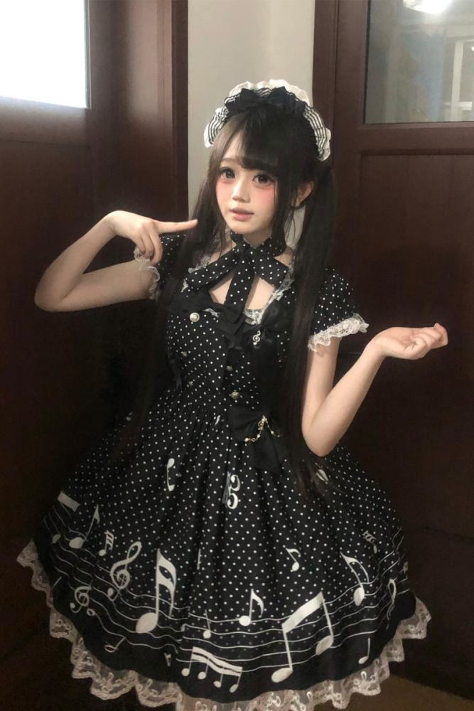 True Color ~Musical Notes~ Sweet Lolita Prints OP 6 Colors