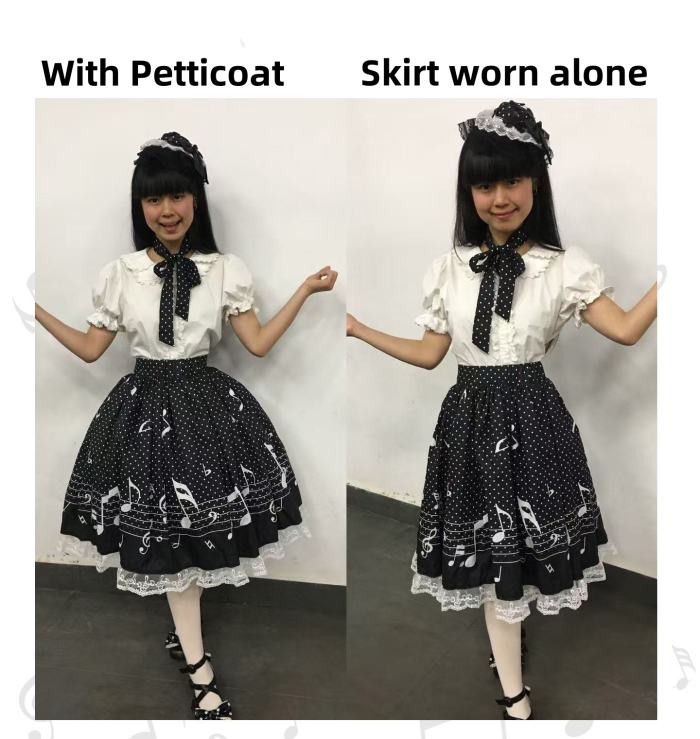 True Color ~Musical Notes~ Sweet Lolita Prints Skirt 6 Colors