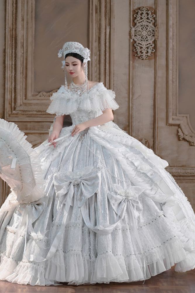 (BFM) Moonlit Rose Gorgeous Wedding Formal Dress Custom-Tailor
