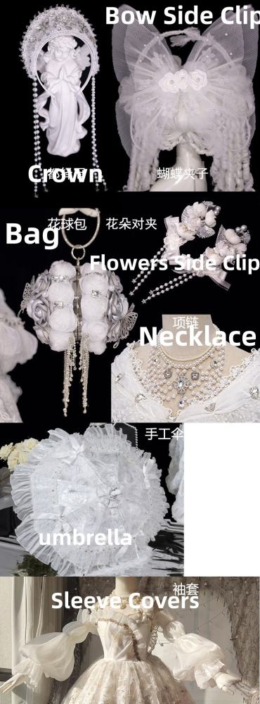 (BFM) Moonlit Rose Gorgeous Lolita Headdress Bag and Petticoat