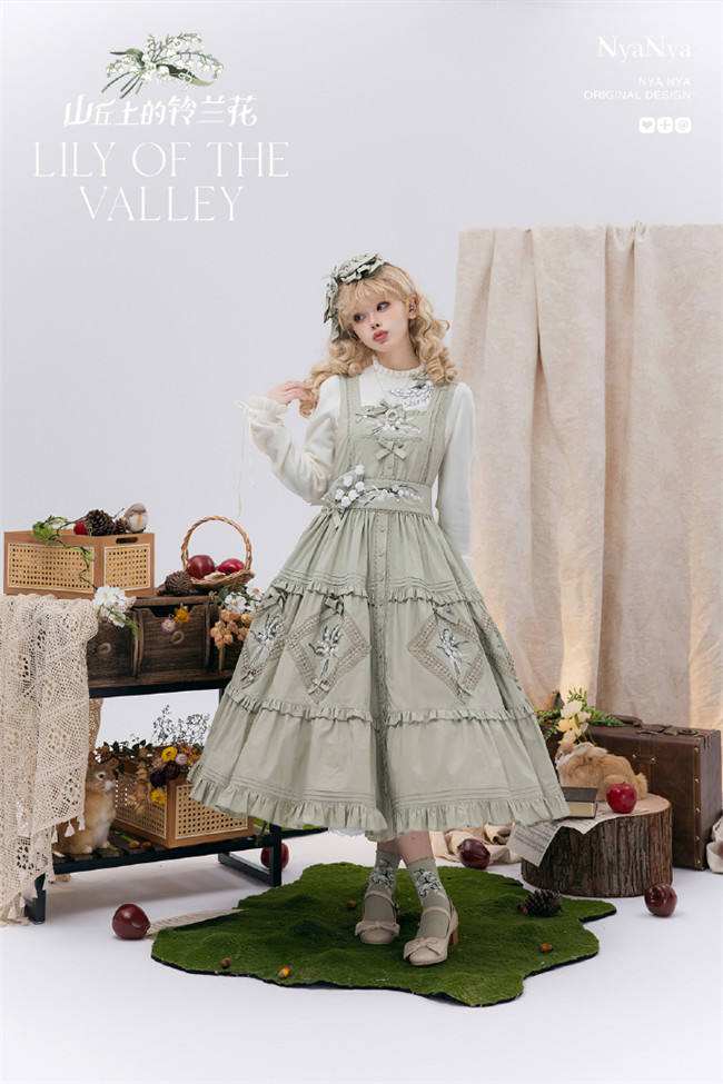 NyaNya Lolita Strawberry on the Hill Embroidery Lolita JSK 6 Colors
