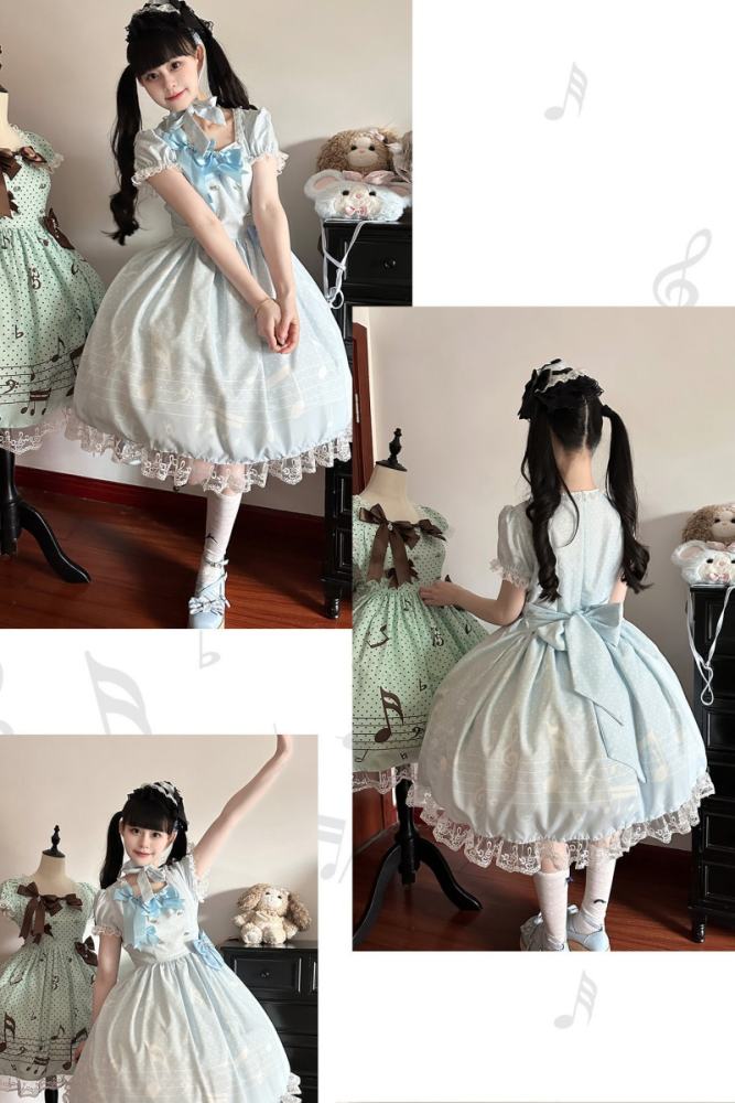 True Color ~Musical Notes~ Sweet Lolita Prints OP 6 Colors