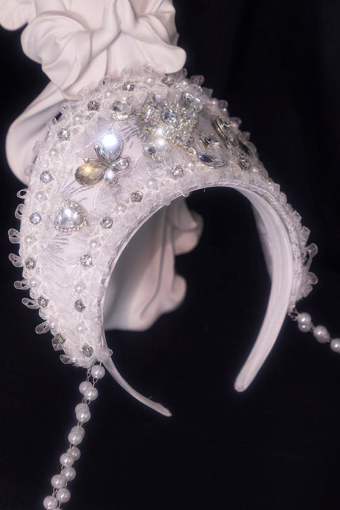 (BFM) Moonlit Rose Gorgeous Lolita Headdress Bag and Petticoat