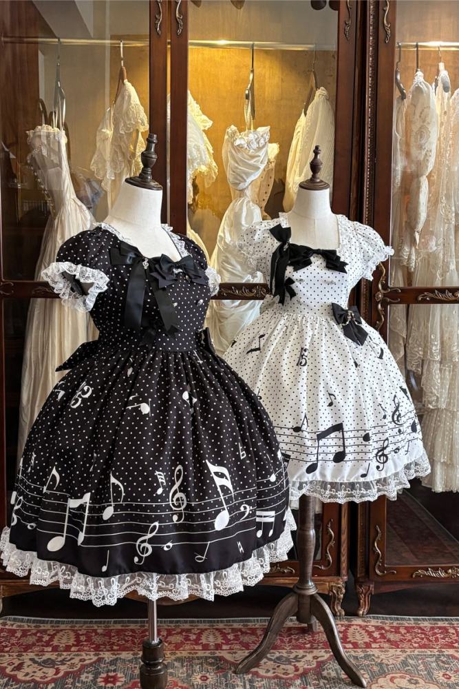 True Color ~Musical Notes~ Sweet Lolita Prints OP 6 Colors