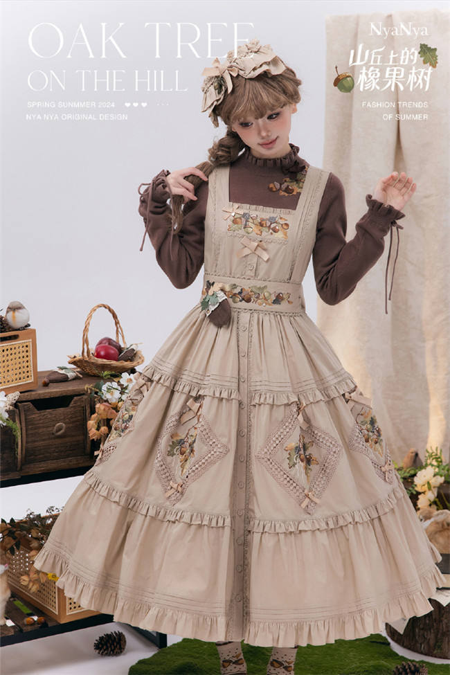 NyaNya Lolita Strawberry on the Hill Embroidery Lolita JSK 6 Colors