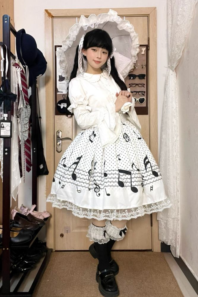 True Color ~Musical Notes~ Sweet Lolita Prints Skirt 6 Colors