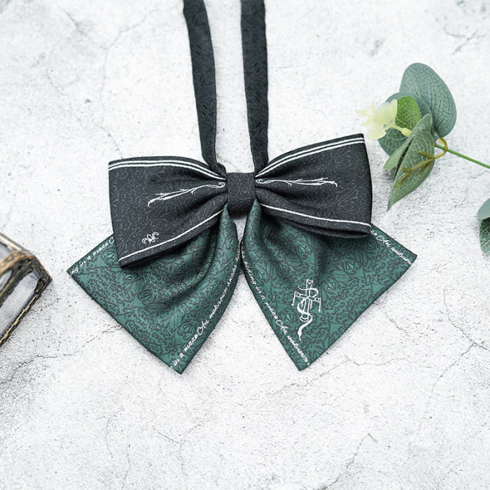 Pooting Bear Harry Potter Slytherin Green Bow Tie and Badge