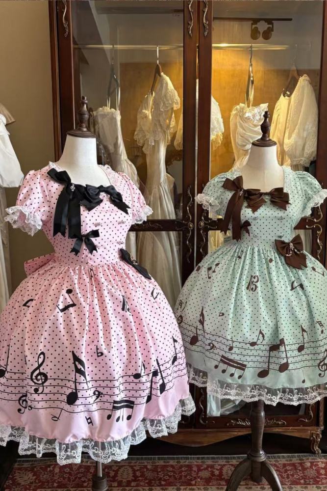 True Color ~Musical Notes~ Sweet Lolita Prints OP 6 Colors