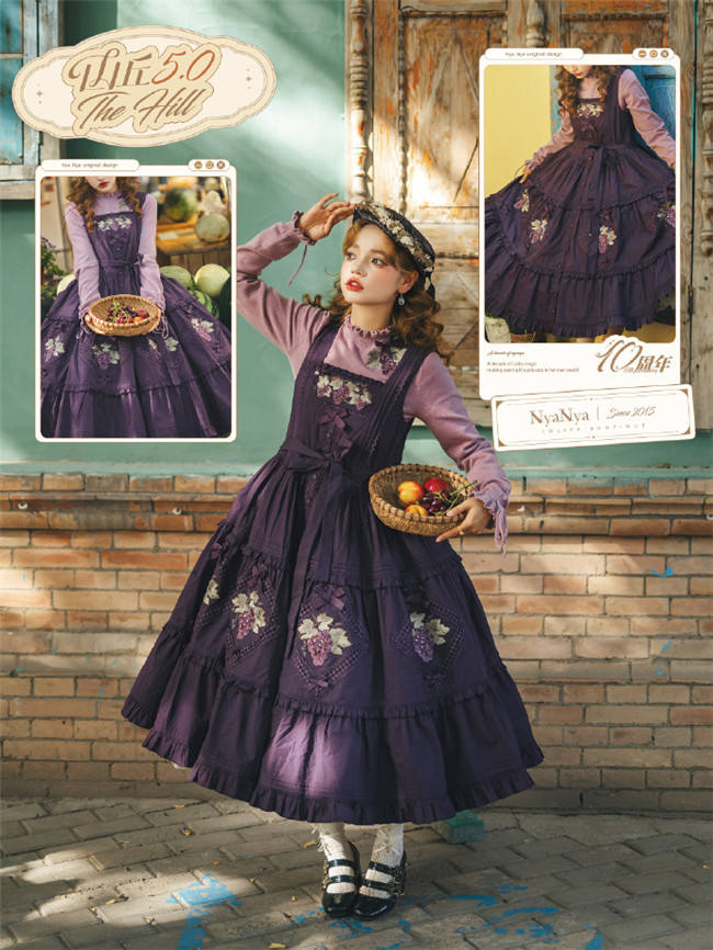 NyaNya Lolita Strawberry on the Hill Embroidery Lolita JSK 6 Colors