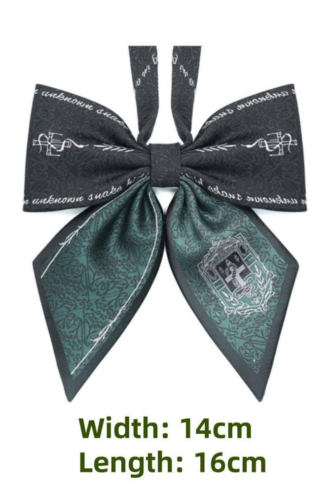 Pooting Bear Harry Potter Slytherin Green Bow Tie and Badge