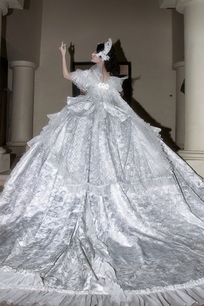 (BFM) Moonlit Rose Gorgeous Wedding Formal Dress Custom-Tailor
