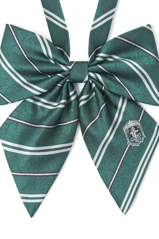 Pooting Bear Harry Potter Slytherin Green Bow Tie and Badge