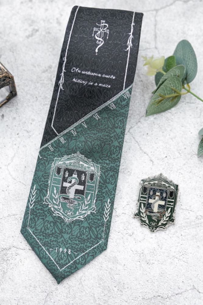 Pooting Bear Harry Potter Slytherin Green Bow Tie and Badge
