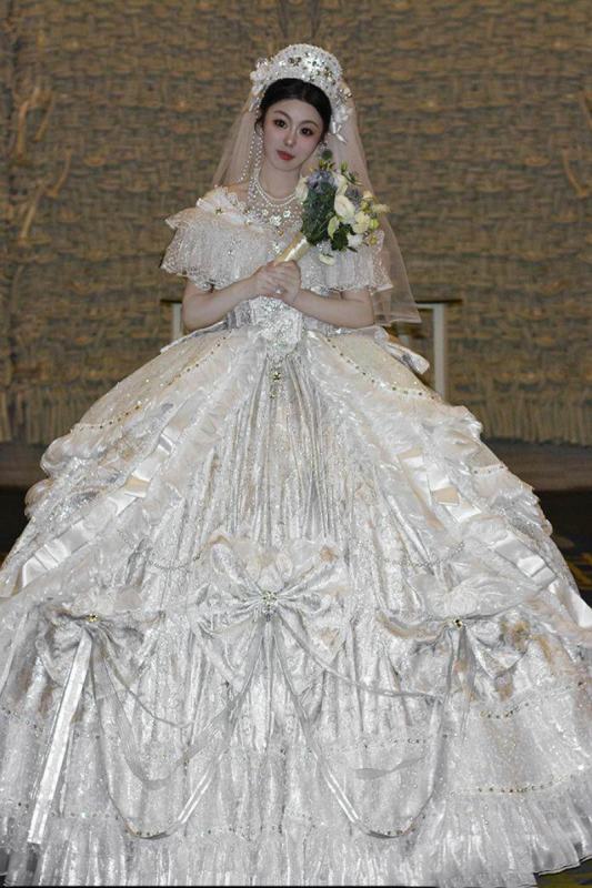 (BFM) Moonlit Rose Gorgeous Wedding Formal Dress Custom-Tailor