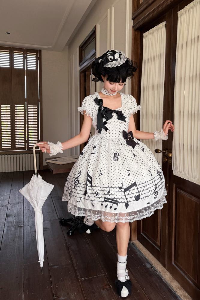 True Color ~Musical Notes~ Sweet Lolita Prints OP 6 Colors