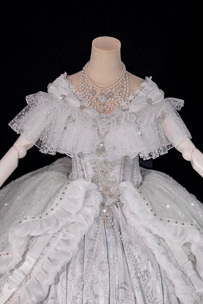(BFM) Moonlit Rose Gorgeous Wedding Formal Dress Custom-Tailor