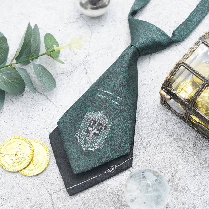 Pooting Bear Harry Potter Slytherin Green Bow Tie and Badge