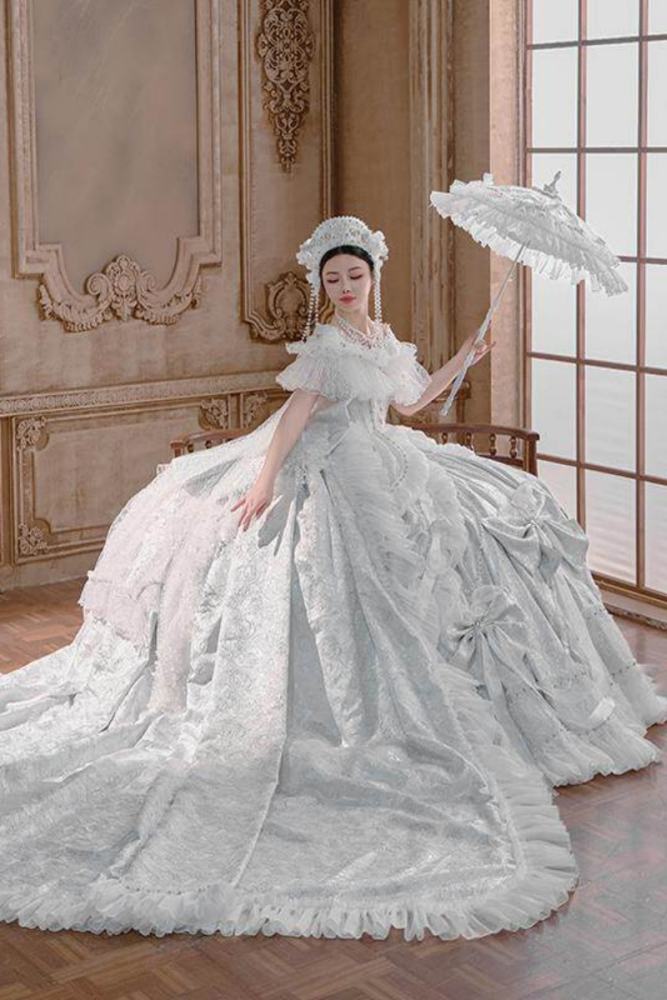(BFM) Moonlit Rose Gorgeous Lolita Headdress Bag and Petticoat