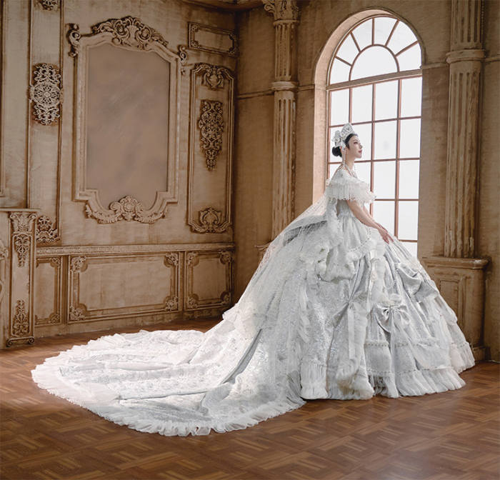 (BFM) Moonlit Rose Gorgeous Wedding Formal Dress Custom-Tailor